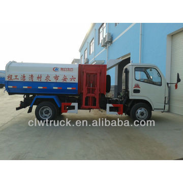 Dongfeng 5cbm small bin lifter garbage truck